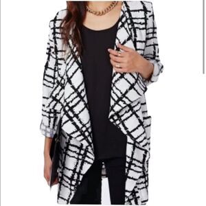 My Beloved Grid Waterfall Jacket Black/White Sz M